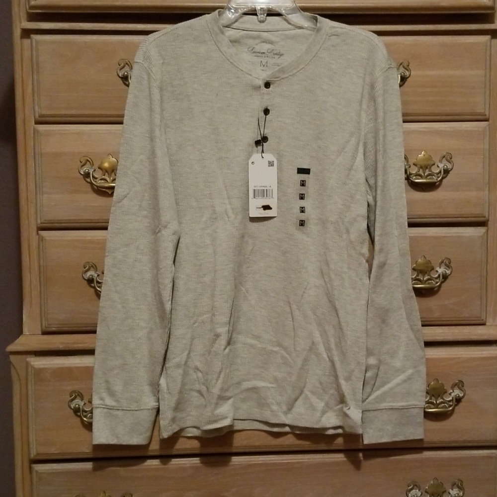 American Heritage Men's Thermal Button Polo